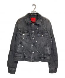 KUSIKOHC（クシコック）の古着「Multi Rivet Denim Jacket」｜グレー