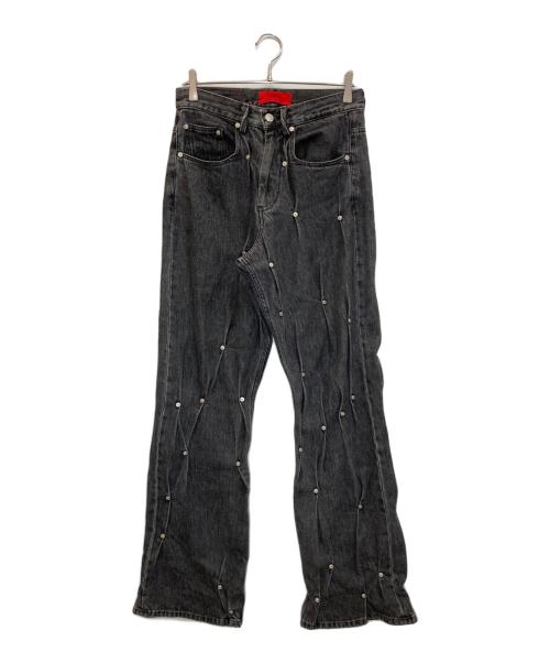 KUSIKOHC（クシコック）KUSIKOHC (クシコック) Multi Rivet Denim Pants グレー サイズ:XSの古着・服飾アイテム