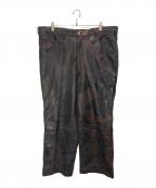 EVOLUTIONエボリューション）の古着「パッチワークレザーパンツ」｜ブラウン
