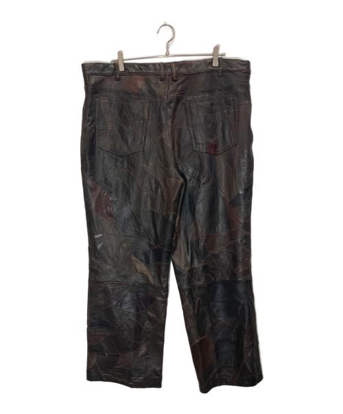 EVOLUTION（エボリューション）EVOLUTION (エボリューション) パッチワークレザーパンツ ブラウン サイズ:110の古着・服飾アイテム