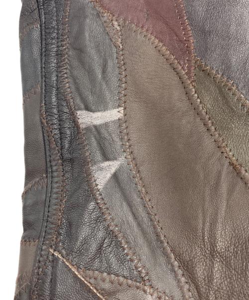 EVOLUTION（エボリューション）EVOLUTION (エボリューション) パッチワークレザーパンツ ブラウン サイズ:110の古着・服飾アイテム