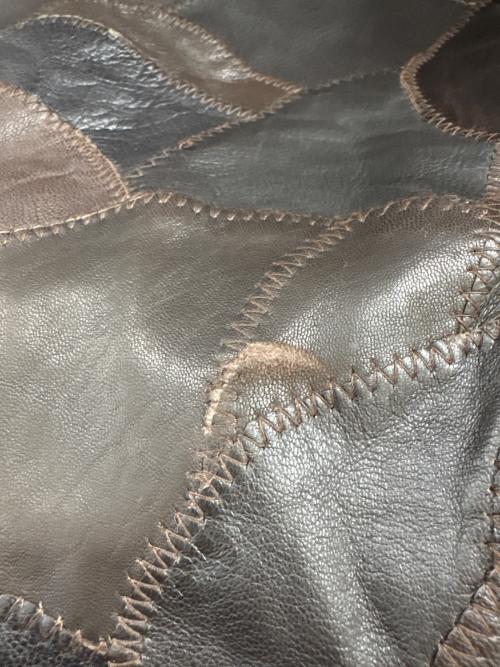 EVOLUTION（エボリューション）EVOLUTION (エボリューション) パッチワークレザーパンツ ブラウン サイズ:110の古着・服飾アイテム