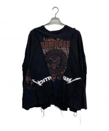 DISCOVERED（ディスカバード）の古着「リメイクカットソー」｜ブラック