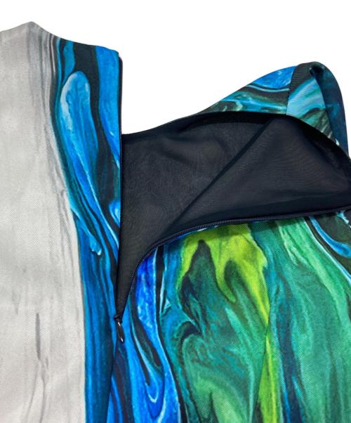 UN3D.（アンスリード）UN3D. (アンスリード) KANAKO SASAKI (カナコ ササキ) REBORN COCOON OP グリーン×イエロー サイズ:38の古着・服飾アイテム