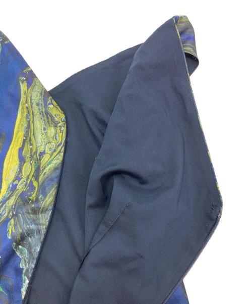 UN3D.（アンスリード）UN3D. (アンスリード) マーブルアートワンピース ネイビー×イエロー サイズ:36の古着・服飾アイテム