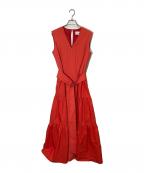 Arobeアローブ）の古着「ノースリーブギャザーワンピース」｜レッド
