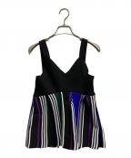 UN3D.アンスリード）の古着「マルチストライプニットビスチェ」｜ブラック