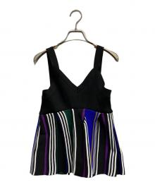 UN3D.（アンスリード）の古着「マルチストライプニットビスチェ」｜ブラック