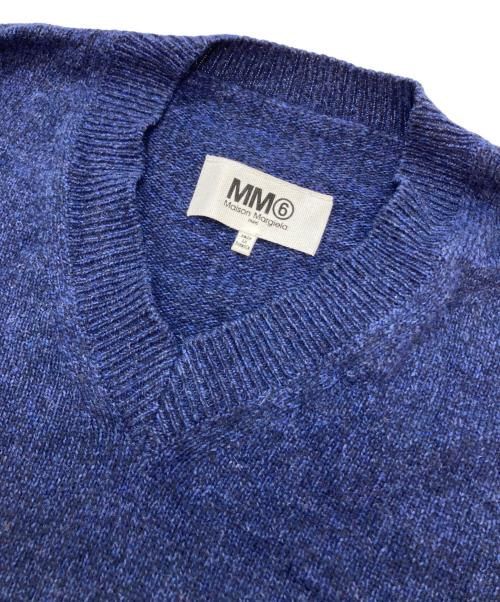 MM6 Maison Margiela（エムエムシックスメゾンマルジェラ）MM6 Maison Margiela (エムエムシックスメゾンマルジェラ) リブ切替ニットワンピース ネイビー サイズ:XSの古着・服飾アイテム
