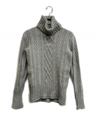 THOM BROWNE トムブラウン リブ編みタートルネックトップス 中古・古着通販】Thom Browne (トムブラウン) タートルネックニット