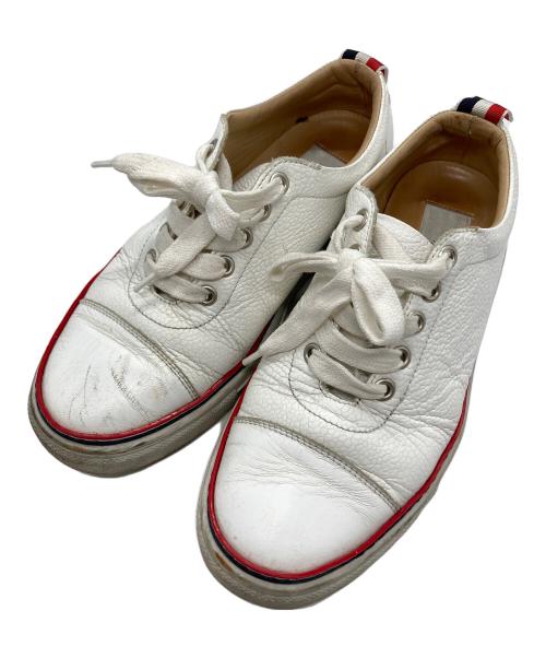 Thom Browne（トムブラウン）Thom Browne (トムブラウン) レザーローカットスニーカー ホワイト サイズ:37の古着・服飾アイテム