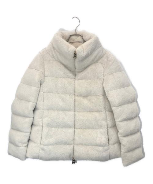 HERNO（ヘルノ）HERNO (ヘルノ) エコファーショートダウンコート ホワイト サイズ:42の古着・服飾アイテム