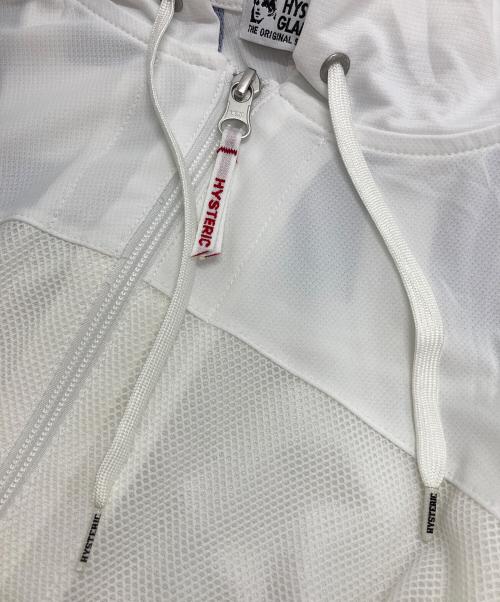 Hysteric Glamour（ヒステリックグラマー）Hysteric Glamour (ヒステリックグラマー) メッシュジップパーカー ホワイト サイズ:FREEの古着・服飾アイテム