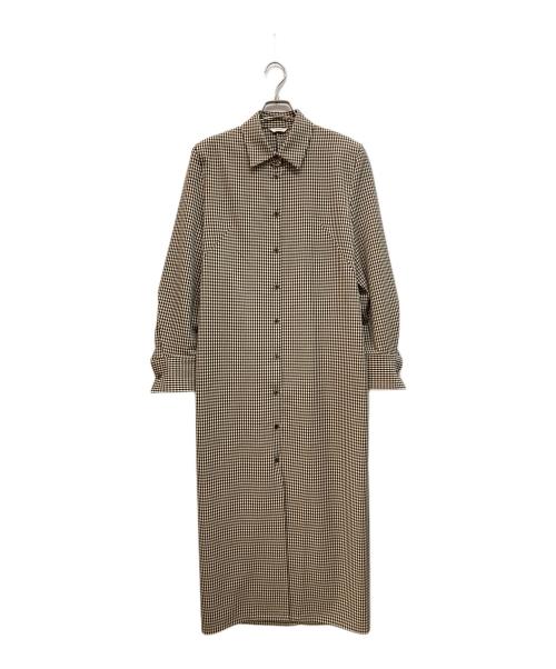 CLANE（クラネ）CLANE (クラネ) POWER SHOULDER CHECK SHIRT ONEPIECE ベージュ サイズ:1の古着・服飾アイテム