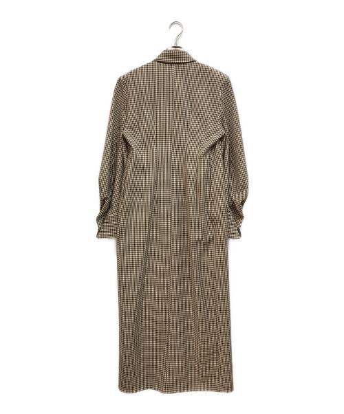 CLANE（クラネ）CLANE (クラネ) POWER SHOULDER CHECK SHIRT ONEPIECE ベージュ サイズ:1の古着・服飾アイテム