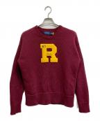 POLO RALPH LAURENポロ・ラルフローレン）の古着「ビッグ フィット コットン レターマン セーター」｜ボルドー