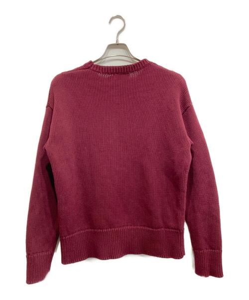 POLO RALPH LAUREN（ポロ・ラルフローレン）POLO RALPH LAUREN (ポロ・ラルフローレン) ビッグ フィット コットン レターマン セーター ボルドー サイズ:Sの古着・服飾アイテム