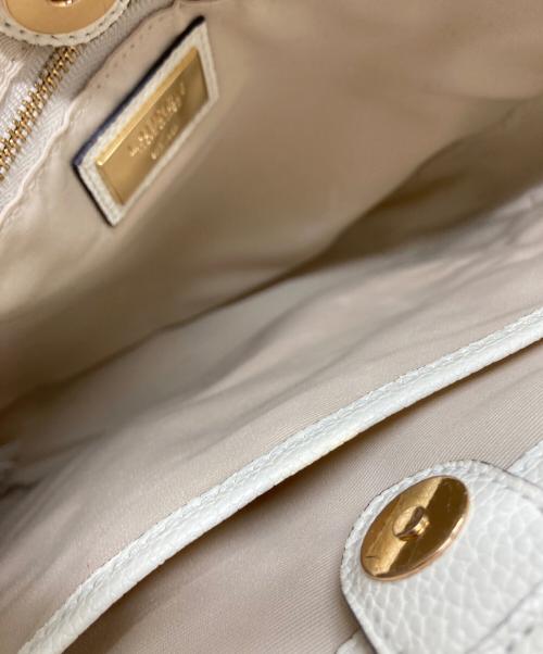 LAUREN RALPH LAUREN（ローレンラルフローレン）LAUREN RALPH LAUREN (ローレンラルフローレン) ペブルド レザー ラージ Cameryn クロスボディ アイボリーの古着・服飾アイテム