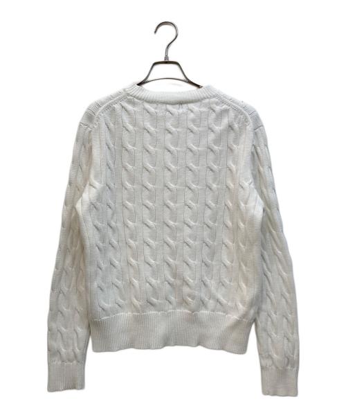 POLO RALPH LAUREN（ポロ・ラルフローレン）POLO RALPH LAUREN (ポロ・ラルフローレン) コットン ケーブル カーディガン ホワイト サイズ:Mの古着・服飾アイテム