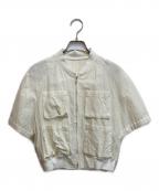 PLAIN PEOPLEプレインピープル）の古着「コットン混コンパクトブルゾン」｜アイボリー