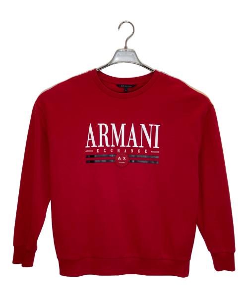 ARMANI EXCHANGE（アルマーニ エクスチェンジ）ARMANI EXCHANGE (アルマーニ エクスチェンジ) クルーネックスウェット レッド サイズ:Sの古着・服飾アイテム