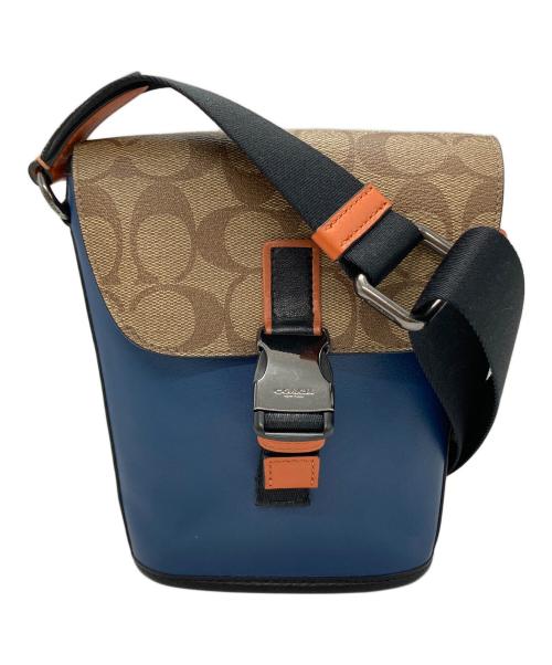 COACH（コーチ）COACH (コーチ) ショルダーバッグ ベージュ×ブルーの古着・服飾アイテム