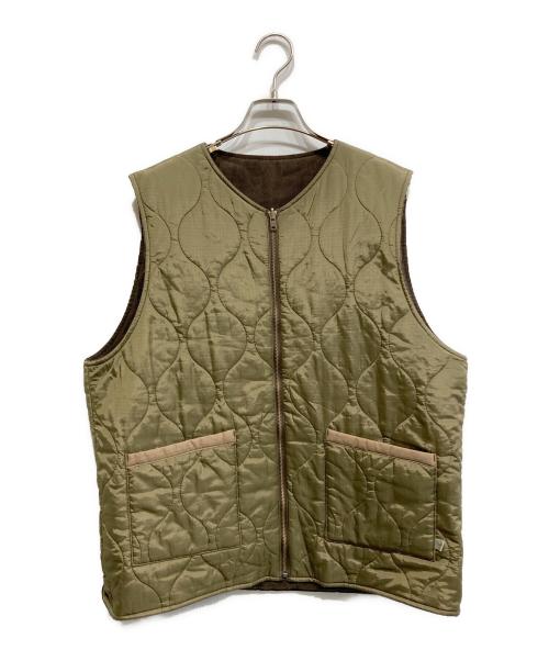 AVIREX（アヴィレックス）AVIREX (アヴィレックス) REVERSIBLE CORDUROY DECK VEST カーキ×ブラウン サイズ:XLの古着・服飾アイテム
