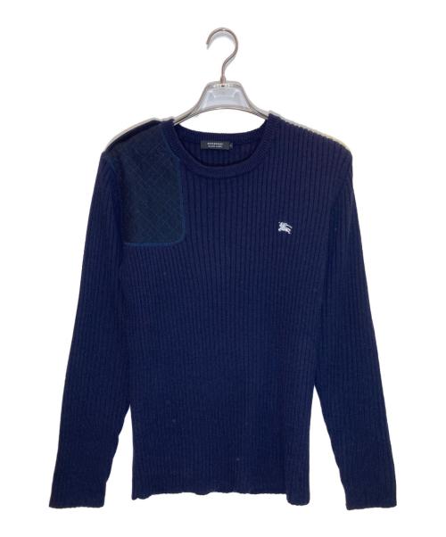 BURBERRY BLACK LABEL（バーバリーブラックレーベル）BURBERRY BLACK LABEL (バーバリーブラックレーベル) エルボーパッチニット ネイビー サイズ:SIZE 3の古着・服飾アイテム