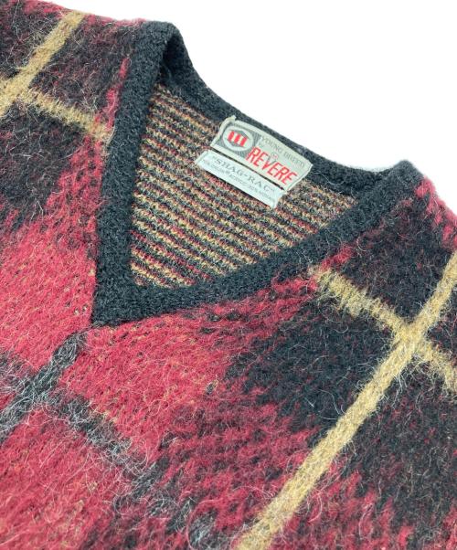 REVERE（リヴィア）REVERE (リヴィア) ヴィンテージVネックニット ブラック×レッド サイズ:Ⅿの古着・服飾アイテム