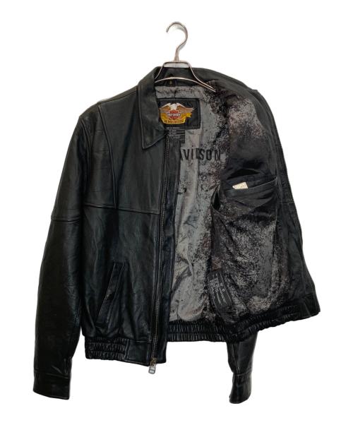 HARLEY-DAVIDSON（ハーレーダビッドソン）HARLEY-DAVIDSON (ハーレーダビッドソン) 襟付きレザージャケット ブラック サイズ:Sの古着・服飾アイテム