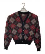 Searsシアーズ）の古着「ヴィンテージモヘアブレンドカーディガン」｜ブラック×レッド