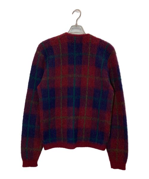 CAMPUS（キャンパス）CAMPUS (キャンパス) ヴィンテージモヘアブレンドカーディガン レッド×ネイビー サイズ:Mの古着・服飾アイテム