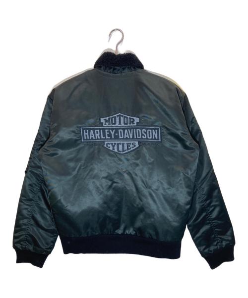 HARLEY-DAVIDSON（ハーレーダビッドソン）HARLEY-DAVIDSON (ハーレーダビッドソン) ボアナイロンフライトジャケット ブラック サイズ:Sの古着・服飾アイテム