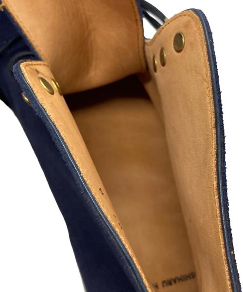 yoshiharu hasegawa（ヨシハル ハセガワ）yoshiharu hasegawa (ヨシハル ハセガワ) Plain-toe Raceup Boots W sole ネイビー サイズ:8の古着・服飾アイテム