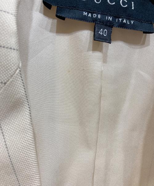 GUCCI（グッチ）GUCCI (グッチ) ストライプテーラードジャケット ベージュ サイズ:40の古着・服飾アイテム