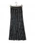ISSEY MIYAKE（イッセイミヤケ）の古着「刺繍ストライプフロントボタンスカート」｜ブラック