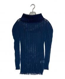 ISSEY MIYAKE（イッセイミヤケ）の古着「フリンジメッシュタートル」｜ネイビー