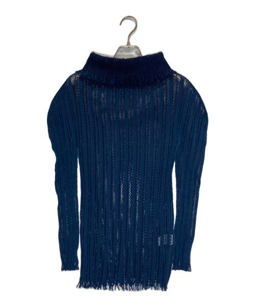 ISSEY MIYAKE（イッセイミヤケ）ISSEY MIYAKE (イッセイミヤケ) フリンジメッシュタートル ネイビー サイズ:2の古着・服飾アイテム