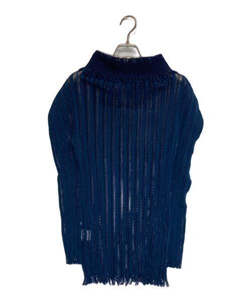 ISSEY MIYAKE（イッセイミヤケ）ISSEY MIYAKE (イッセイミヤケ) フリンジメッシュタートル ネイビー サイズ:2の古着・服飾アイテム