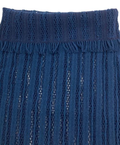 ISSEY MIYAKE（イッセイミヤケ）ISSEY MIYAKE (イッセイミヤケ) フリンジメッシュタートル ネイビー サイズ:2の古着・服飾アイテム