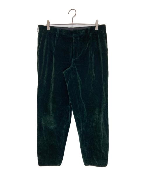 KOLOR（カラー）KOLOR (カラー) ベルベットジップヘムスラックスパンツ グリーン サイズ:SIZE 4の古着・服飾アイテム