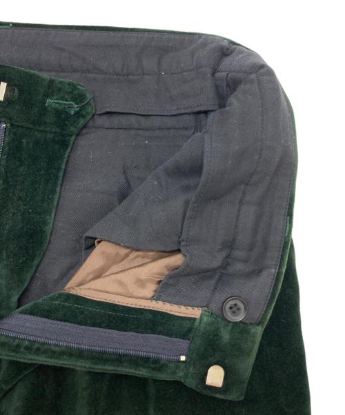 KOLOR（カラー）KOLOR (カラー) ベルベットジップヘムスラックスパンツ グリーン サイズ:SIZE 4の古着・服飾アイテム