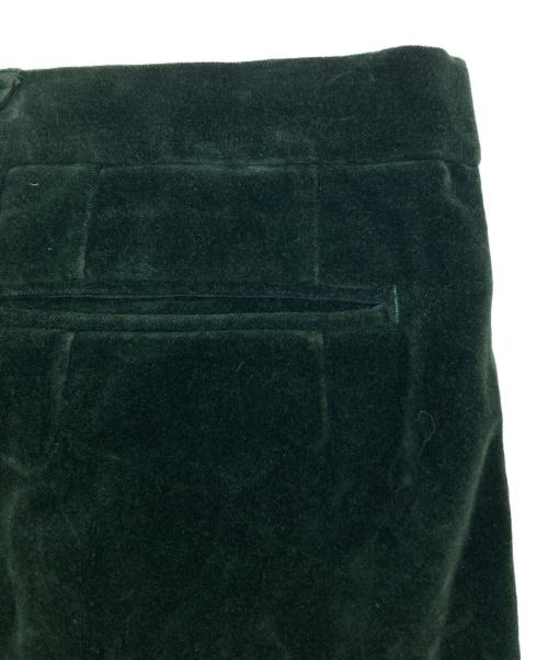 KOLOR（カラー）KOLOR (カラー) ベルベットジップヘムスラックスパンツ グリーン サイズ:SIZE 4の古着・服飾アイテム