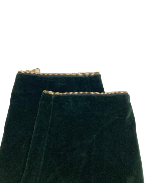 KOLOR（カラー）KOLOR (カラー) ベルベットジップヘムスラックスパンツ グリーン サイズ:SIZE 4の古着・服飾アイテム