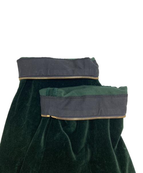 KOLOR（カラー）KOLOR (カラー) ベルベットジップヘムスラックスパンツ グリーン サイズ:SIZE 4の古着・服飾アイテム