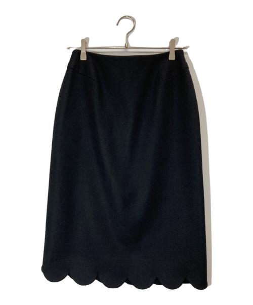 YOKO CHAN（ヨーコチャン）YOKO CHAN (ヨーコチャン) ウールスカラップスカート ブラック サイズ:40の古着・服飾アイテム