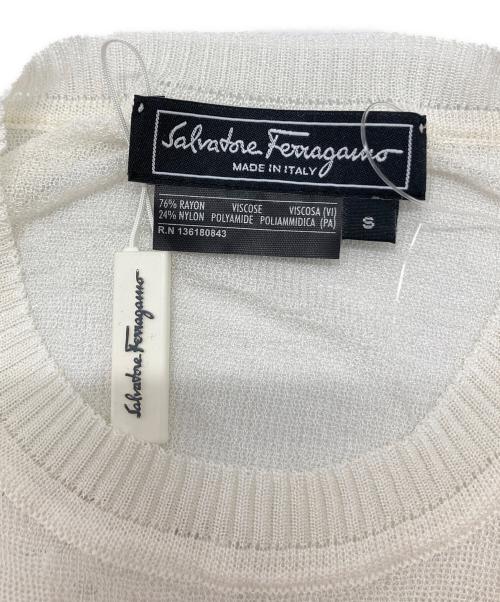 Salvatore Ferragamo（サルヴァトーレ フェラガモ）Salvatore Ferragamo (サルヴァトーレ フェラガモ) シースルーニット ホワイト サイズ:Sの古着・服飾アイテム