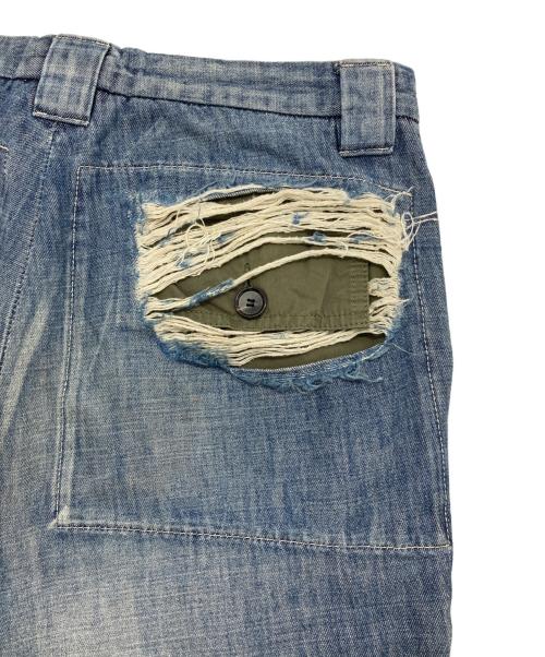 MIHARA YASUHIRO（ミハラヤスヒロ）MIHARA YASUHIRO (ミハラヤスヒロ) ダメージデニムカーゴパンツ インディゴ サイズ:46の古着・服飾アイテム