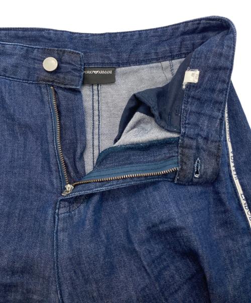 EMPORIO ARMANI（エンポリオ アルマーニ）EMPORIO ARMANI (エンポリオ アルマーニ) サイドラインフレアデニムパンツ インディゴ サイズ:25の古着・服飾アイテム