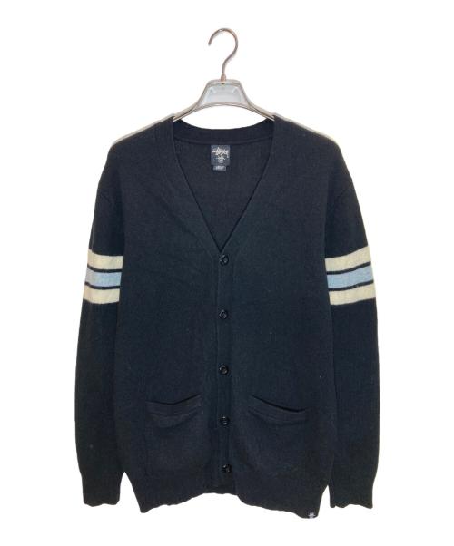 stussy（ステューシー）stussy (ステューシー) Vネックカーディガン ブラック サイズ:SIZE Lの古着・服飾アイテム